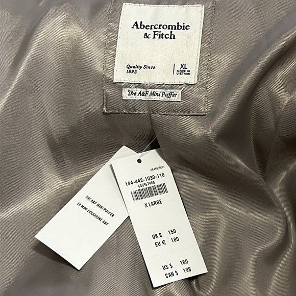 NEW ABERCROMBIE & FITCH MINI PUFFER JACKET & COAT AND TWO POCKET - Picture 11 of 15